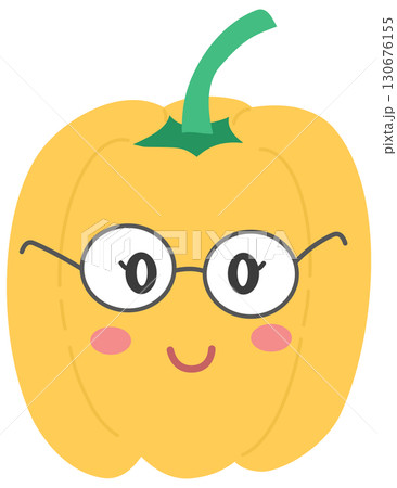 cute and minimal Bell pepper with student character cute and minimal Bell pepper with student character 130676155