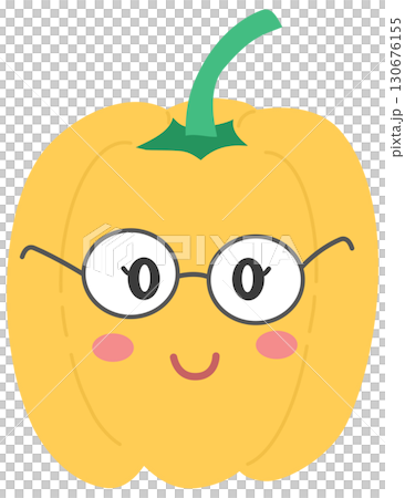 cute and minimal Bell pepper with student character cute and minimal Bell pepper with student character 130676155