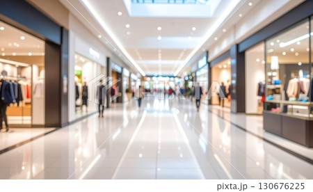 Motion blurred crowd walking in the mall Motion blurred crowd walking in the mall 130676225