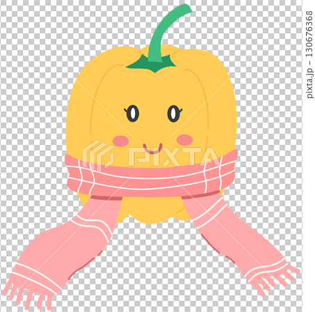 cute and minimal Bell pepper with scarf cute and minimal Bell pepper with scarf 130676368