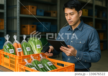 農産物をスマート倉庫で管理 130676522