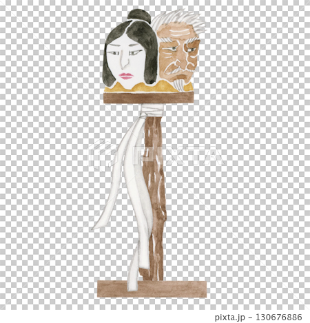 地獄 人頭杖 にんとうじょう　水彩 イラスト 130676886