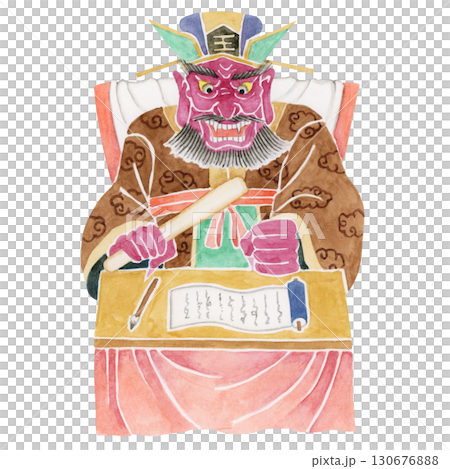 地獄 閻魔大王 水彩 イラスト 地獄 閻魔大王 水彩 イラスト 130676888