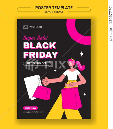 Black Friday Sale Event Vertical Poster Cartoon Hand Drawn Templates Background Illustration Black Friday Sale Event Vertical Poster Cartoon Hand Drawn Templates Background Illustration 130677704