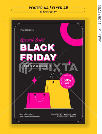 Flyer for Black Friday Sale Event Cartoon Hand Drawn Templates Background Illustration Flyer for Black Friday Sale Event Cartoon Hand Drawn Templates Background Illustration 130677709
