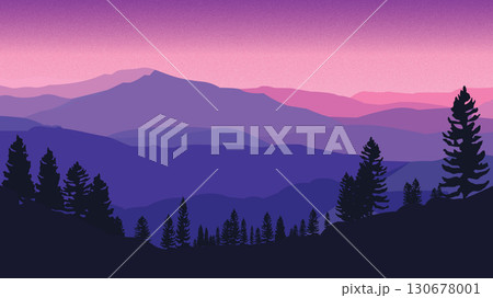 Peaceful Valley and Mountains at Daybreak Peaceful Valley and Mountains at Daybreak 130678001