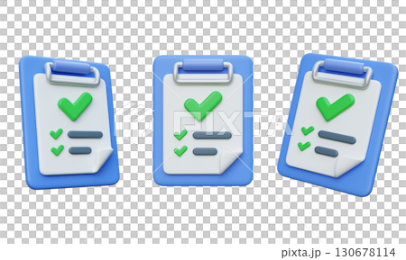 Checklist Approval Clipboard 3D Icon Graphic 130678114