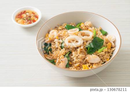 Fried rice with squid or octopus Fried rice with squid or octopus 130678211