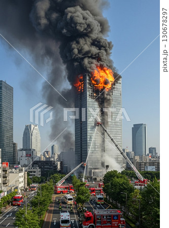 【AI生成】超高層ビルの大火災 1515021 【AI生成】超高層ビルの大火災 1515021 130678297