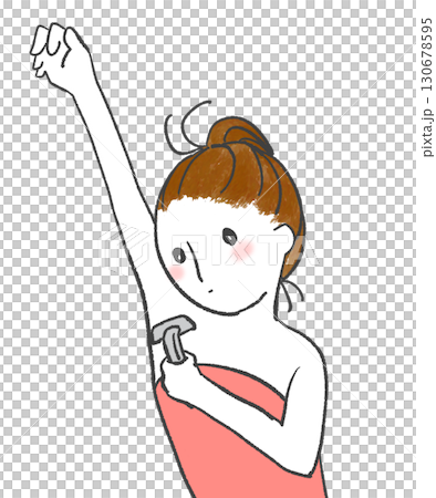 脇の毛を剃る女性 130678595