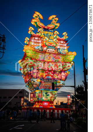 Noshiro Tenku no Fuyajo Tanabata Festival Lantern Castles in the Sky in Noshiro , Akita, Japan Noshiro Tenku no Fuyajo Tanabata Festival Lantern Castles in the Sky in Noshiro , Akita, Japan 130678671