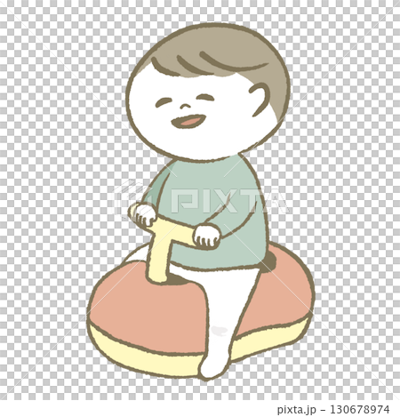 A child sitting in a caterpillar A child sitting in a caterpillar 130678974