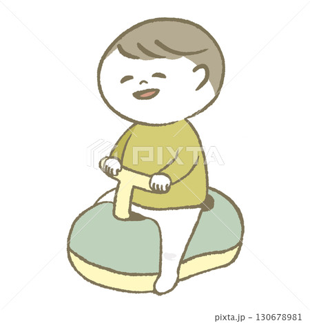 おまるに座る子供 130678981
