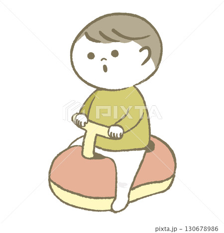おまるに座る子供 130678986
