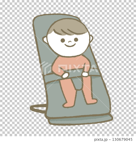 Baby riding a bouncer 130679045