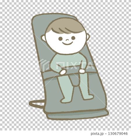 Baby riding a bouncer 130679046