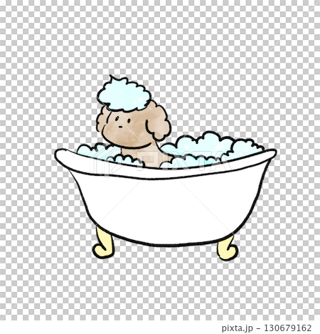 お風呂に入っている犬 お風呂に入っている犬 130679162