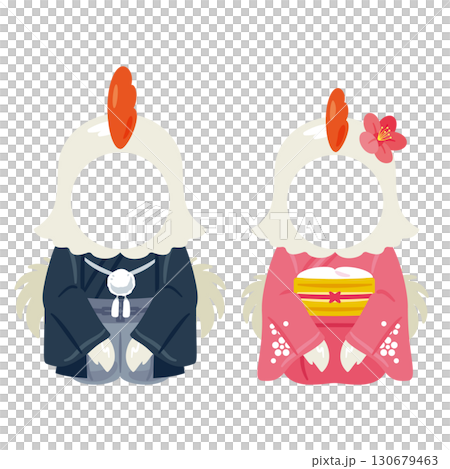 雞年人物服飾，男女，相框 130679463