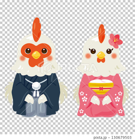 雞年人物，男女，衣著華麗 130679503