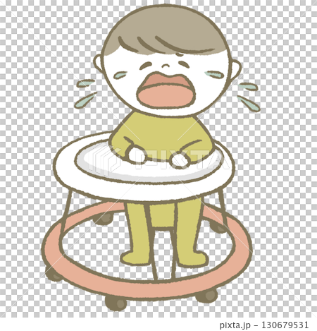 歩行器に乗る赤ちゃん 130679531