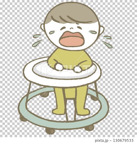 歩行器に乗る赤ちゃん 130679533