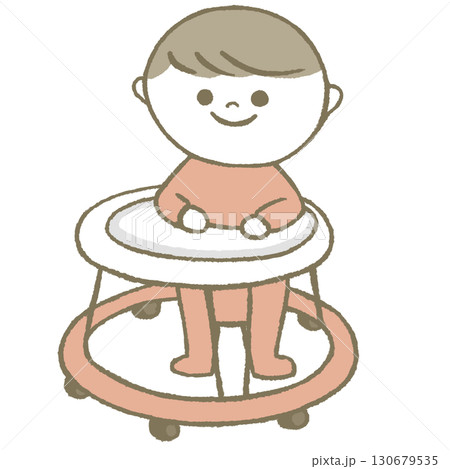 歩行器に乗る赤ちゃん 130679535