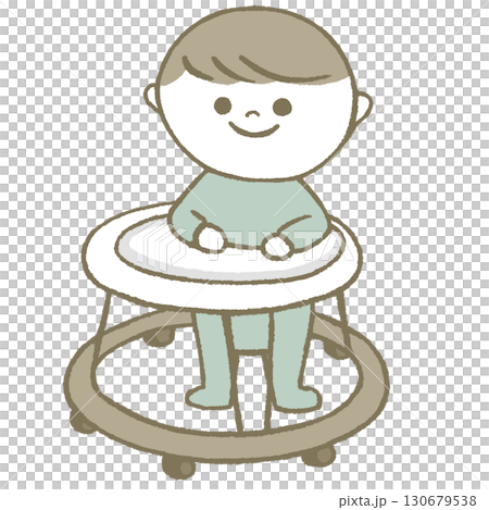 Baby on a walker 130679538