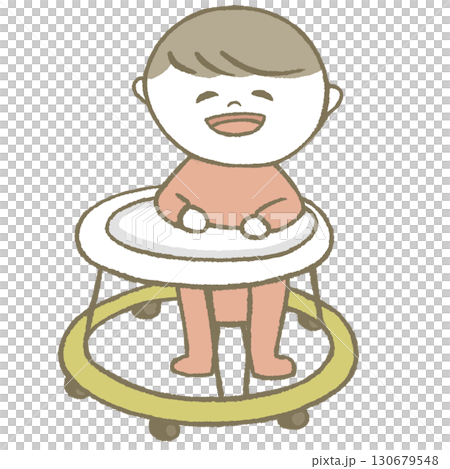 Baby on a walker 130679548
