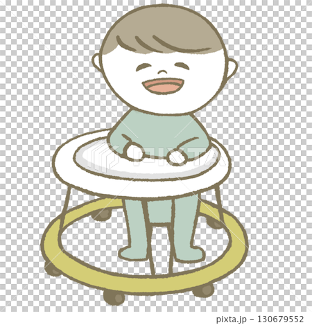 歩行器に乗る赤ちゃん 130679552