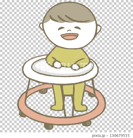 歩行器に乗る赤ちゃん 130679555
