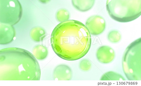 フレッシュなカテキンをイメージした緑の球体背景 130679869