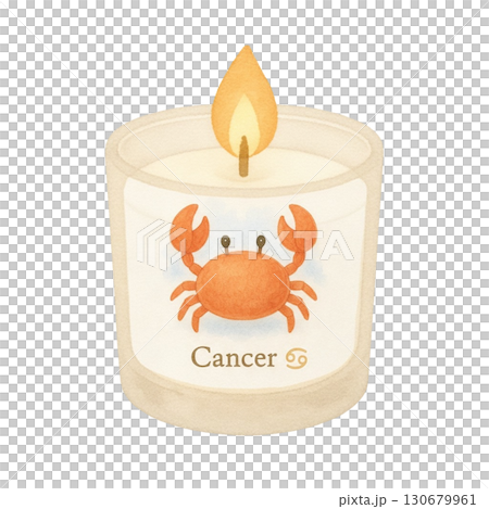 【星座】蟹座をイメージしたアロマキャンドルのイラスト 130679961