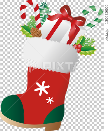 Christmas boots and presents illustration material 130680000