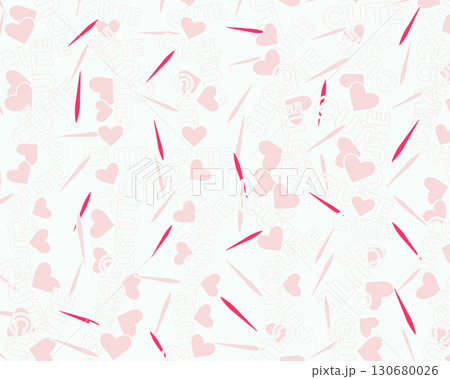 seamless scattered hearts and lines pattern background 130680026