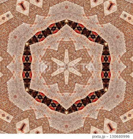 Mixed embroidery and batik art work for screen printing carpet, rug, fabric, tiles and flooring. Pattern design for the home decor, wrapping paper, curtains, wall covering etc 130680996