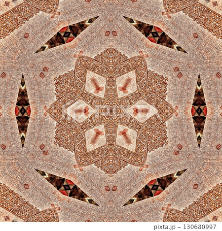 Mixed embroidery and batik art work for screen printing carpet, rug, fabric, tiles and flooring. Pattern design for the home decor, wrapping paper, curtains, wall covering etc 130680997