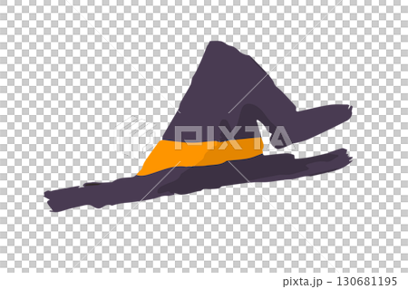 A picture book-style illustration of a witch's hat. Perfect for Halloween. Cute and stylish. A picture book-style illustration of a witch's hat. Perfect for Halloween. Cute and stylish. 130681195