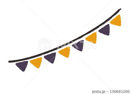 ガーランドのイラスト。ハロウィン配色。可愛く使いやすい。 130681200