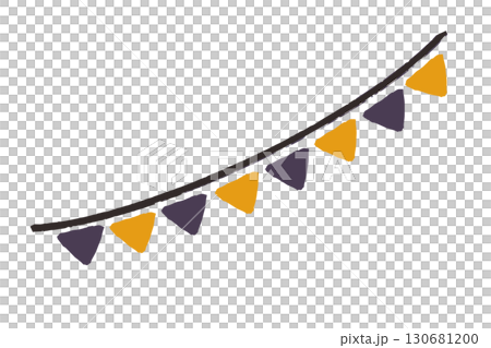 ガーランドのイラスト。ハロウィン配色。可愛く使いやすい。 130681200