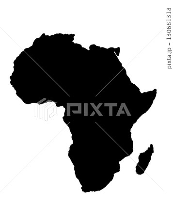 アフリカの地図(シルエット) アフリカの地図(シルエット) 130681318