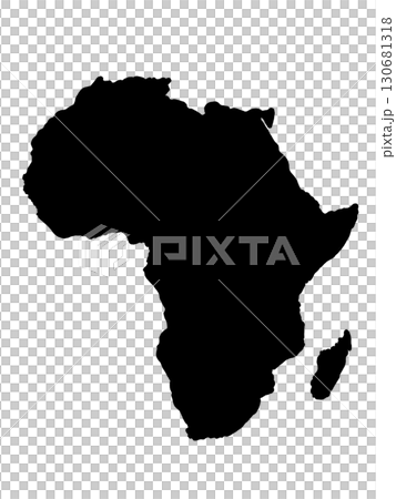 アフリカの地図(シルエット) アフリカの地図(シルエット) 130681318