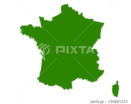 フランスの地図（グリーン） 130681325