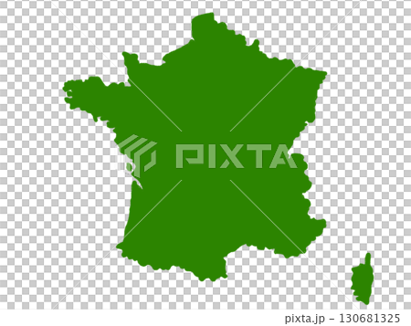 フランスの地図（グリーン） 130681325