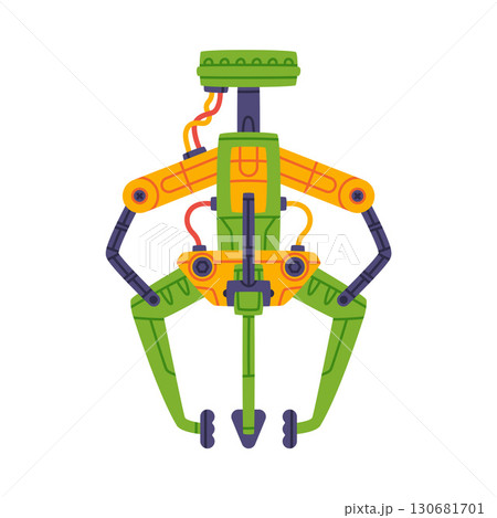 Mechanical Grip and Grabbing Machine Robotic Tool Vector Illustration 130681701