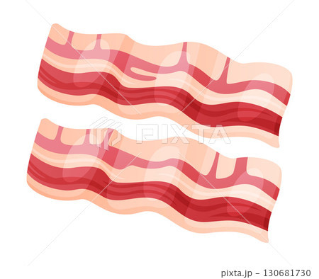 Lard and Bacon Strip as Meat Product and Food Item from Butchery Shop Vector Illustration Lard and Bacon Strip as Meat Product and Food Item from Butchery Shop Vector Illustration 130681730