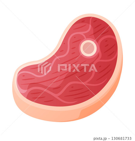 Beef Steak as Meat Product and Food Item from Butchery Shop Vector Illustration 130681733