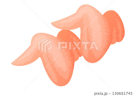 Chicken Wing as Meat Product and Food Item from Butchery Shop Vector Illustration Chicken Wing as Meat Product and Food Item from Butchery Shop Vector Illustration 130681745