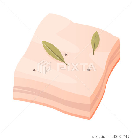 Lard and Bacon as Meat Product and Food Item from Butchery Shop Vector Illustration Lard and Bacon as Meat Product and Food Item from Butchery Shop Vector Illustration 130681747