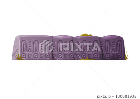 Stone with Maya and Aztec Symbol and Tribal Sign Engraving Vector Illustration Stone with Maya and Aztec Symbol and Tribal Sign Engraving Vector Illustration 130681938