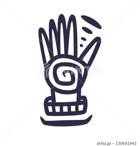 Maya Civilization Symbols and Primitive Traditional Sign Vector Illustration 130681943